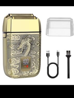 Men’s Portable Foil Shaver Trimmer Battery Powered USB Rechargeable LED Display